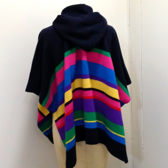 Girls Polo Colorful Wool Poncho - Picture 6 of 6